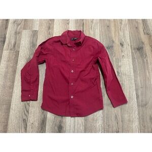 George Shirt, Boy's Size 7, Red, Button Up, Long Sleeve